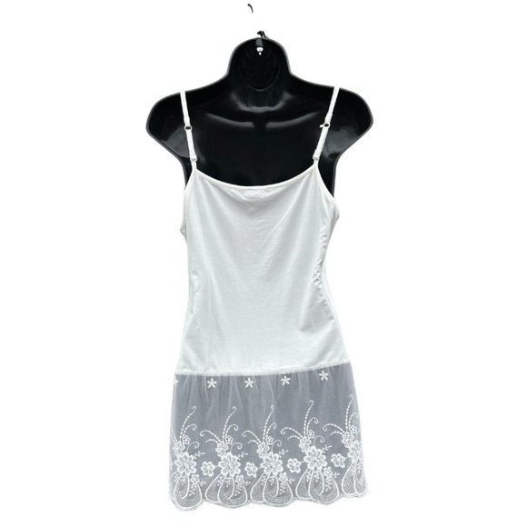 Off White Lace Tank Top Extender with Built in Shelf Bra TANK-EXT-WHITE - Picture 3 of 12